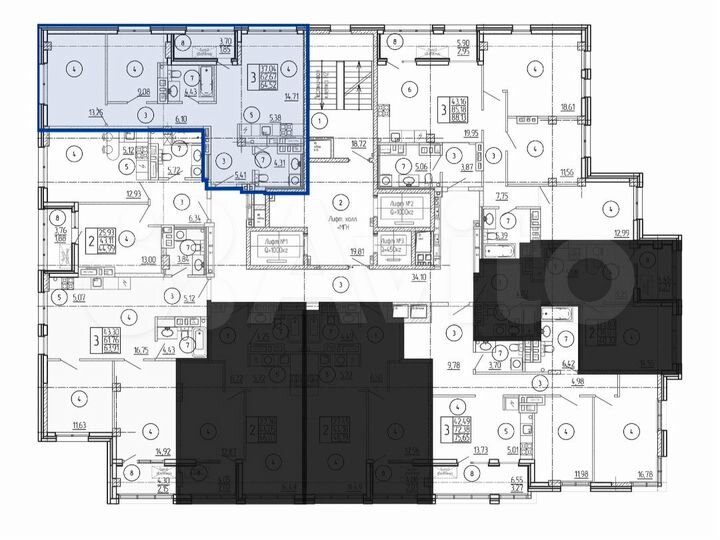 2-к. квартира, 64,5 м², 19/24 эт.