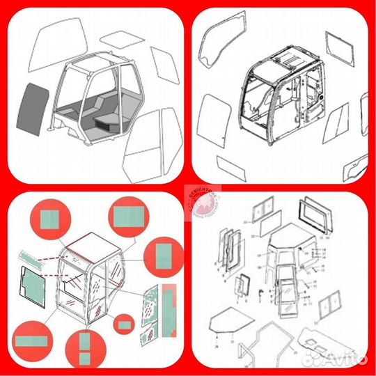 Стекло дверное левое верхнее (закалённое) 6908792