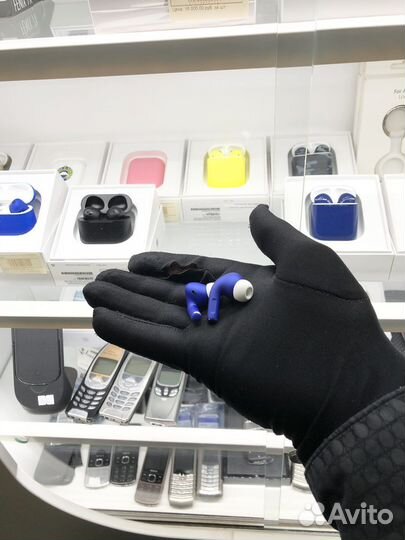 AirPods Pro синий, новый кастомный