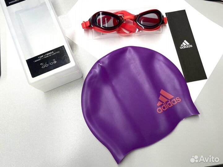 Комплект Adidas шапочка и очки для бассейна