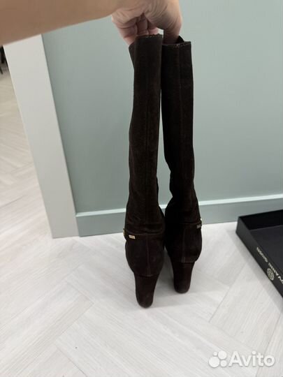 Зимние женские сапоги 38 натуральная замша италия