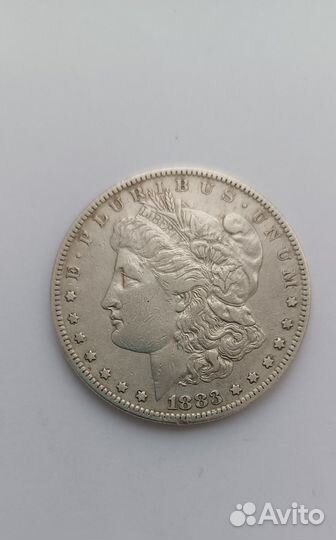 1 доллар 1883 США AU серебро. Редкий