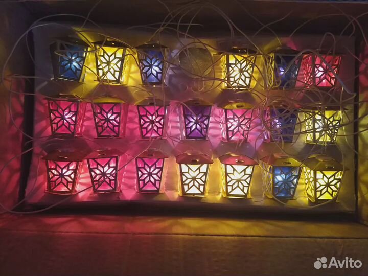 Ёлочная гирлянда СССР Золотой фонарик