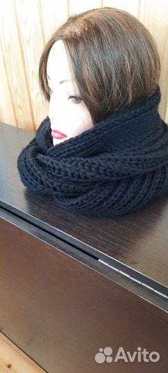 Вязаный объёмный двойной снуд