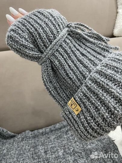 Вязаная шапка под афрокосы, дредошапочка