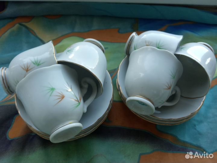 Кофейные чашки фарфоровые Корея идеал сост 6 пар