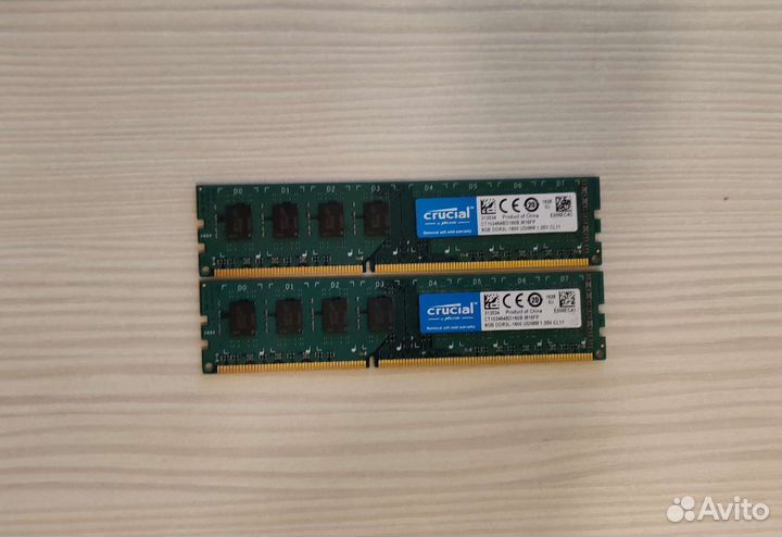 Оперативная память ddr3l 8gb. Две штуки