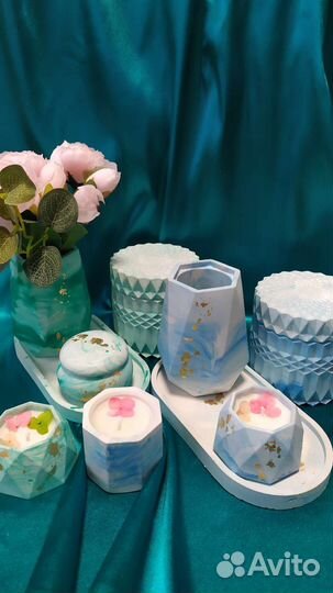 Шкатулки,свечи,вазы, подставки из гипса