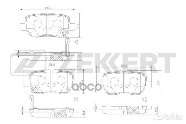 Колодки торм. диск. задн. Honda Legend IV 04- b