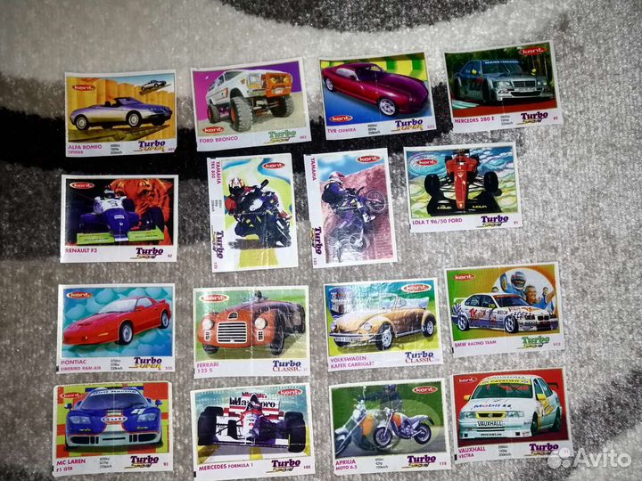 Вкладыши от жвачки turbo турбо