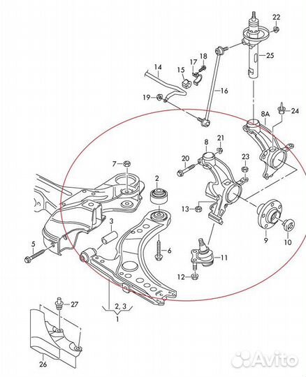 Поворотный кулак Skoda Rapid седан cwva 1.6 110HP