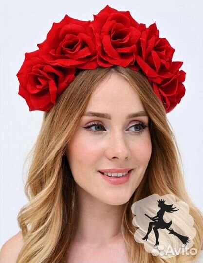 Ободок для волос из роз