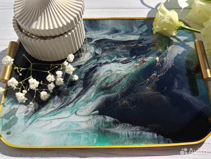 Поднос из эпоксидной смолы