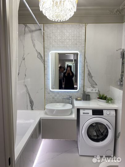 Каменная столешница в ванну с раковиной