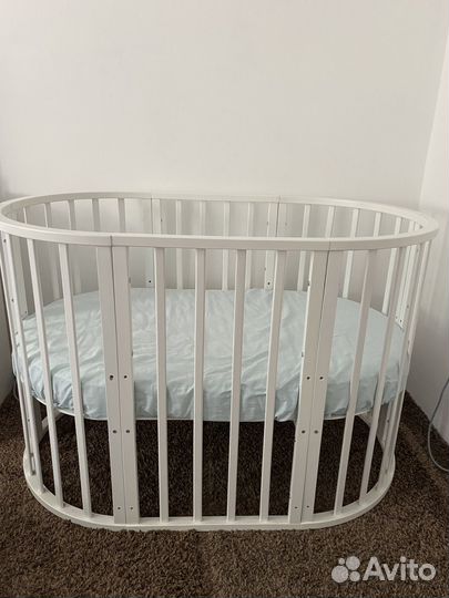 Кроватка круглая/овальная трансформер с маятником