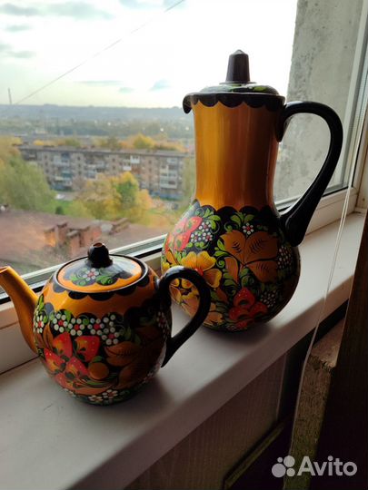 Хохлома. Набор посуды с росписью