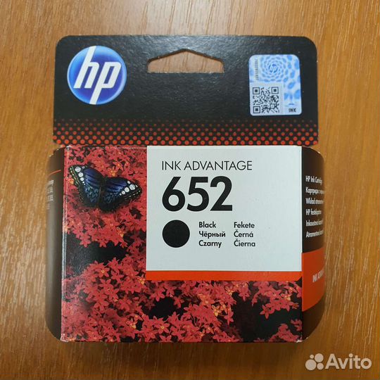 Струйный картридж HP 652 черный F6V25AE новый