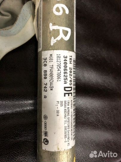 Шторка SRS правая Фольксваген пассат Б6