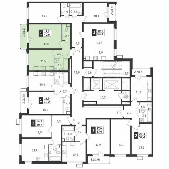 1-к. квартира, 40,8 м², 2/22 эт.