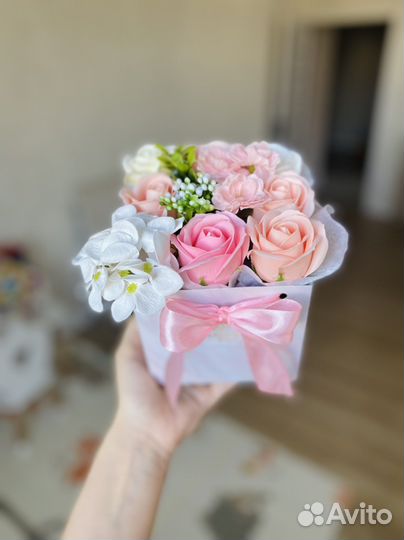 Букет из мыльных роз цветов