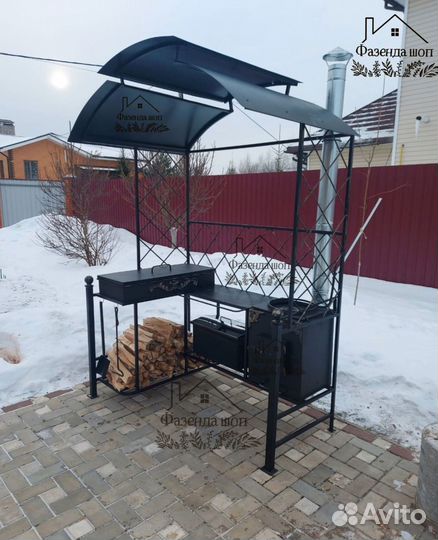 Мангал с крышей