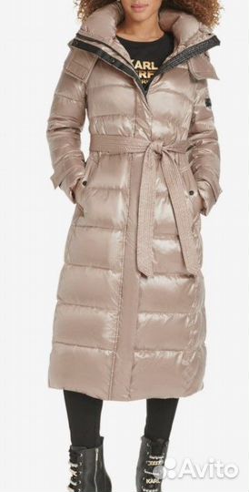 Женский пуховик Karl Lagerfeld Shine Hooded Belted