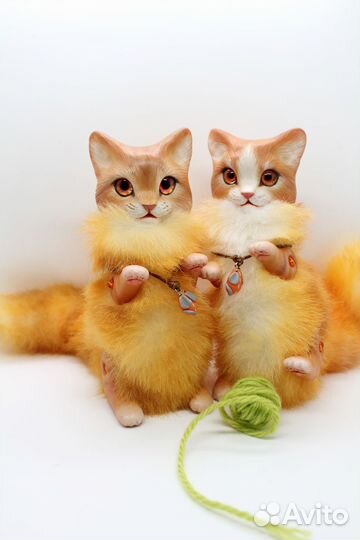 Игрушка Кошка в смешанной технике ручной работы