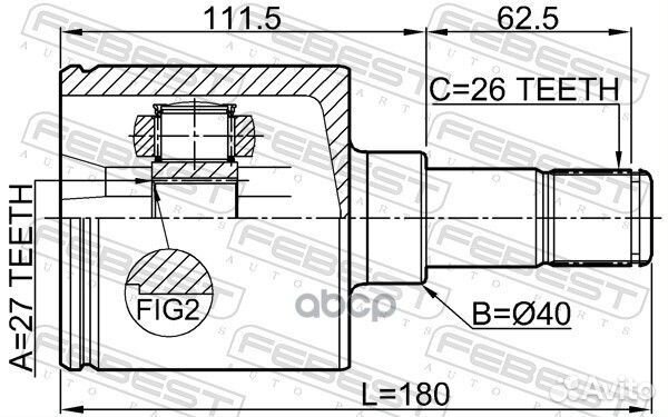2111-kugalh шрус внутренний левый27X40X26Ford