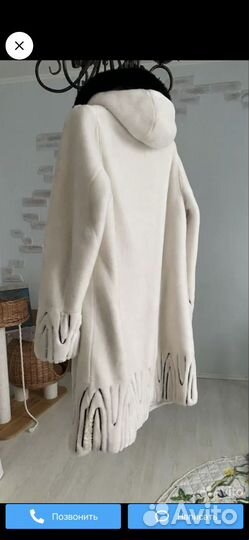 Шуба из эко меха белая