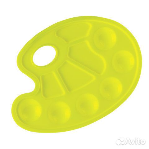 Палитра рисования юнландия желтая, овальная, 6 яче