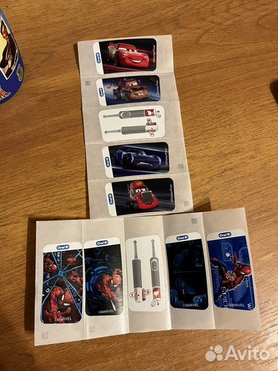 Наклейки Тачки и Человек паук Oral B