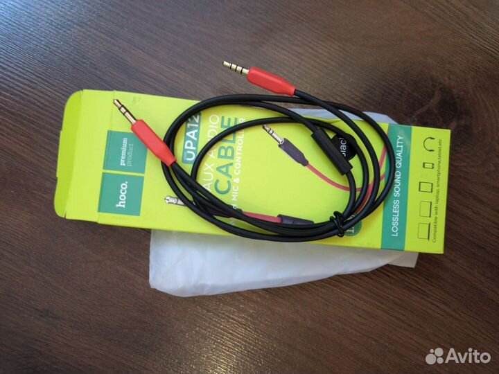 Aux кабель с микрофоном для наушников итп