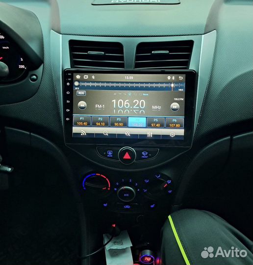 Магнитола для hyundai solaris хендэ солярис 1