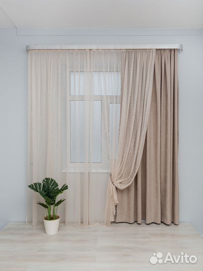 Тюль сетка оркида кофе 3 м 2 шт