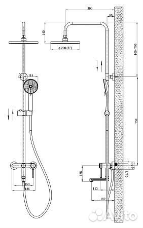 Душ. система со смесит. Sochi хром esko ST260SC