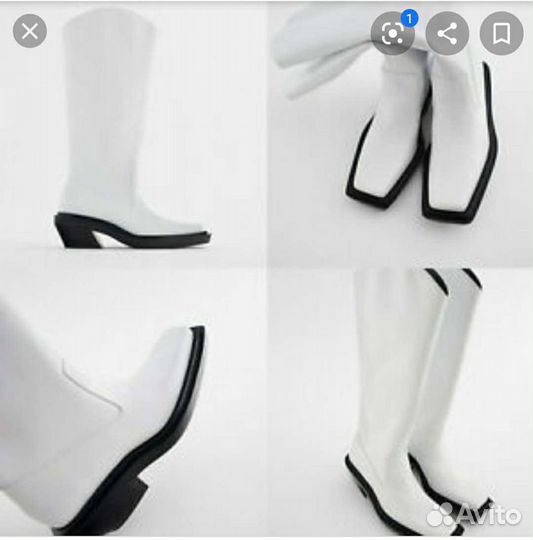 Кожаные сапоги zara