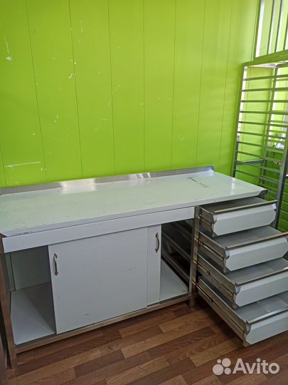 Стол-тумба дверцы купе из нержавеющей стали