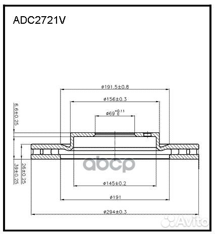 Диск тормозной перед ADC2721V allied nippon