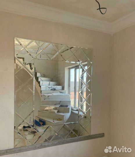 Зеркало стекло фацетом