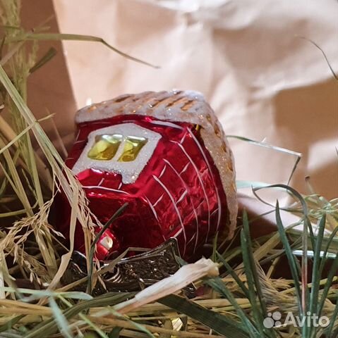 Набор стеклянных елочных игрушек 3 поросенка