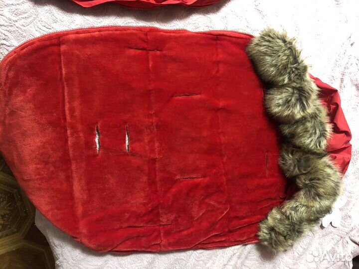 Конверт зимний с опушкой в коляску