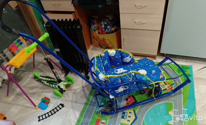 Детские санки на колесах бу