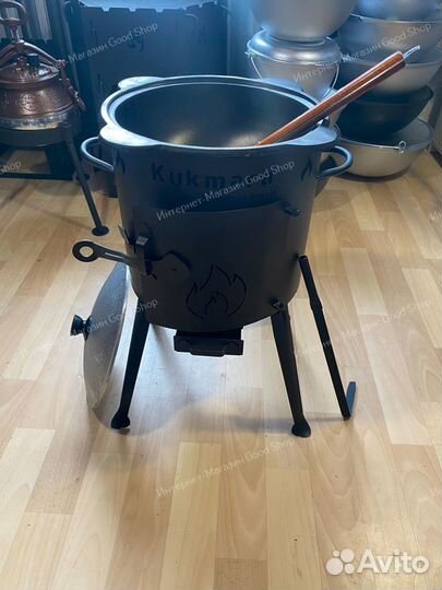 Казан чугунный с печкой