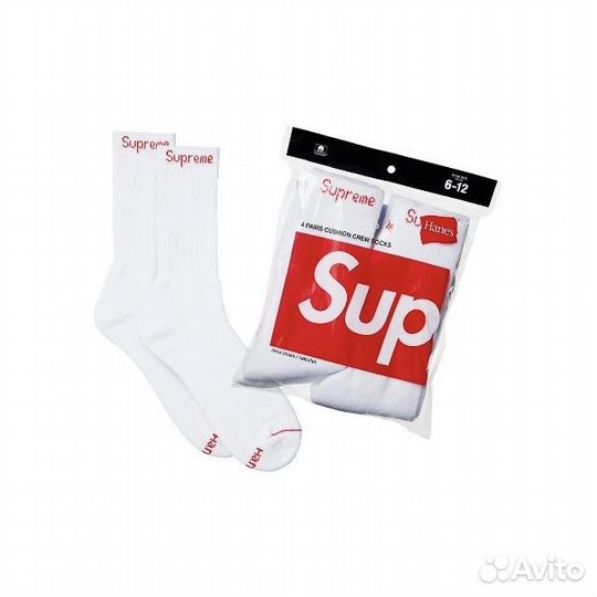 Носки Supreme Hanes Crew Socks