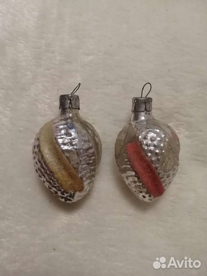Елочные игрушки СССР разные толстое стекло