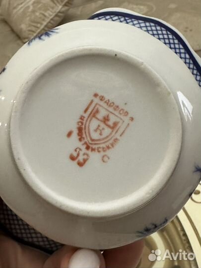 Блюдо и конфетница гжель