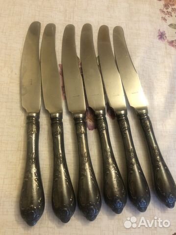 Столовые приборы ножи из мельхиора (СССР)
