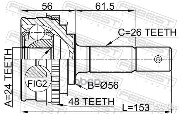 ШРУС 0110-009A48 0110-009A48 Febest