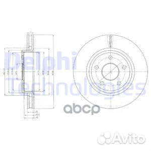 Диск торм. пер.328x30 5 отв. BG9058 Delphi