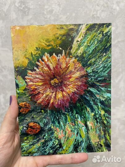 Картина маслом Божьи коровки